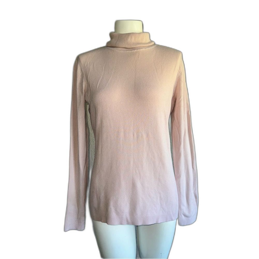 Motive Light Pink Turtleneck Sweater Lightweight Soft Large L